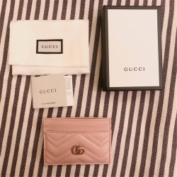 Gucci GG Marmont Card Holder, Pink