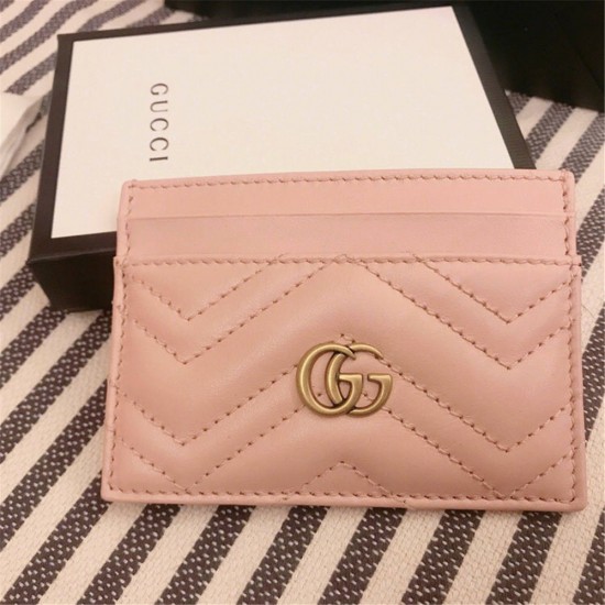 Gucci GG Marmont Card Holder, Pink