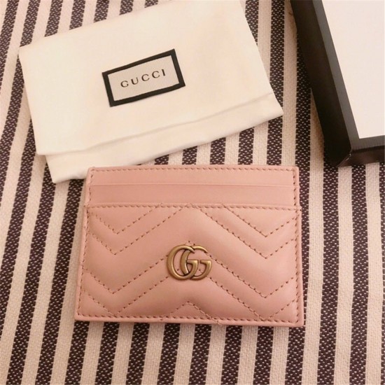 Gucci GG Marmont Card Holder, Pink