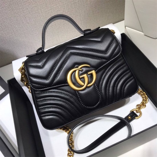 Gucci GG Marmont Mini, 21, Black, Model: 547260, Size: 21x15x8cm