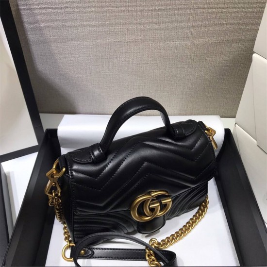 Gucci GG Marmont Mini, 21, Black, Model: 547260, Size: 21x15x8cm