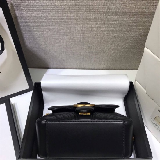 Gucci GG Marmont Mini, 21, Black, Model: 547260, Size: 21x15x8cm