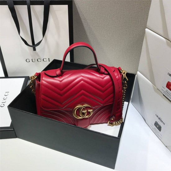 Gucci GG Marmont Mini, 26.5, Red, Model: 498110, Size: 26.5x20x9cm