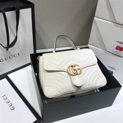 Gucci GG Marmont Mini, 26.5, White, Model: 498110, Size: 26.5x20x9cm