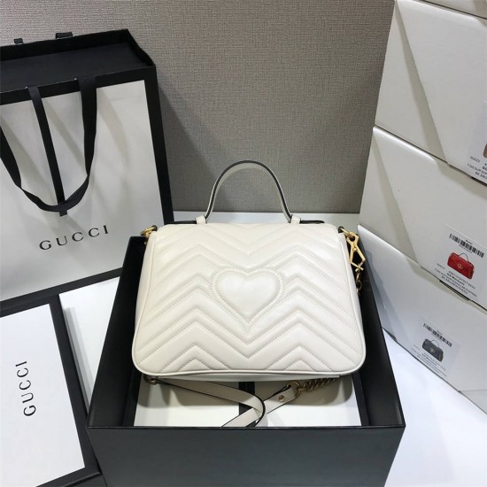 Gucci GG Marmont Mini, 26.5, White, Model: 498110, Size: 26.5x20x9cm