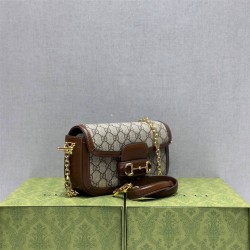 Gucci Horsebit 1955, Baguette, Monogram, Gold, Model: 735178, Size: 24x12x6cm