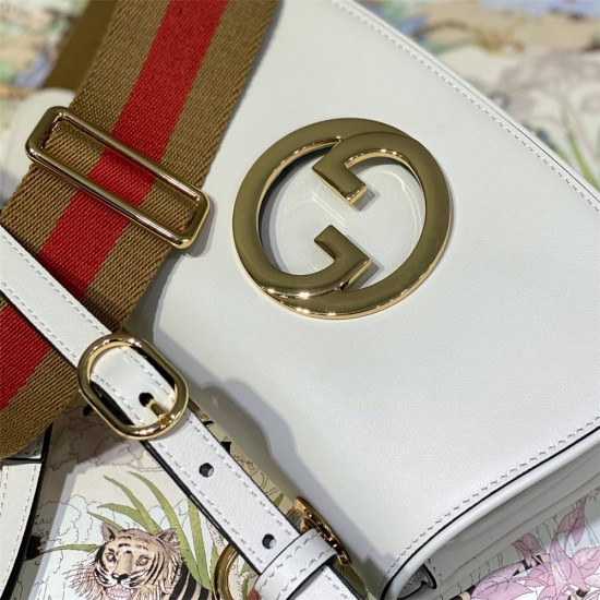 Gucci Blondie, Full Leather, White, Small, Model: 698643, Size: 22x13x5.5cm