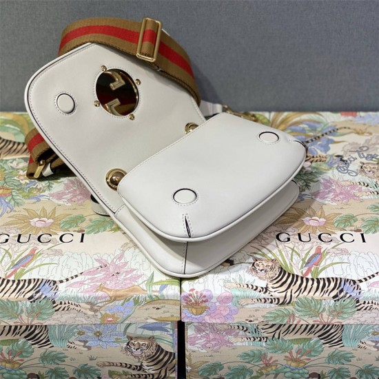 Gucci Blondie, Full Leather, White, Small, Model: 698643, Size: 22x13x5.5cm