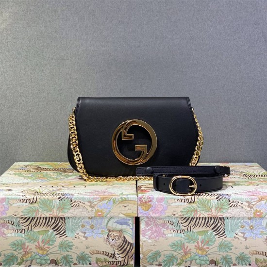 Gucci Blondie, Full Leather, Black, Large, Model: 699268, Size: 28x16x4cm