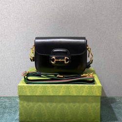 Gucci Horsebit 1955 Mini Bag, Black, Full Leather, Model: 658574, Size: 20.5x14.5x5.5cm