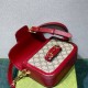 Gucci Horsebit 1955 Mini Bag, Red, Monogram, Model: 658574, Size: 20.5x14.5x5.5cm