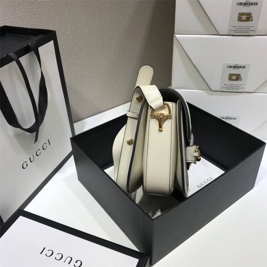 Gucci Horsebit 1955 Medium, 25, White, Monogram, Model: 602204, Size: 25x18x8cm