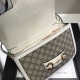 Gucci Horsebit 1955 Medium, 25, White, Monogram, Model: 602204, Size: 25x18x8cm