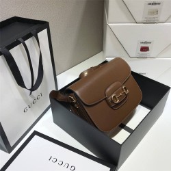 Gucci Horsebit 1955 Medium, 25, Brown, Full Leather, Model: 602204, Size: 25x18x8cm