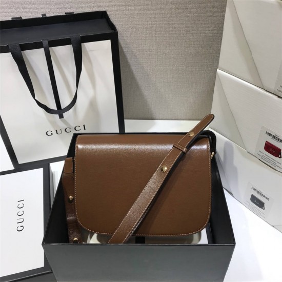 Gucci Horsebit 1955 Medium, 25, Brown, Full Leather, Model: 602204, Size: 25x18x8cm