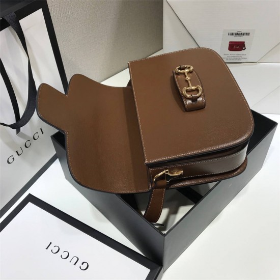 Gucci Horsebit 1955 Medium, 25, Brown, Full Leather, Model: 602204, Size: 25x18x8cm