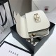 Gucci Horsebit 1955 Medium, 25, White, Full Leather, Model: 602204, Size: 25x18x8cm