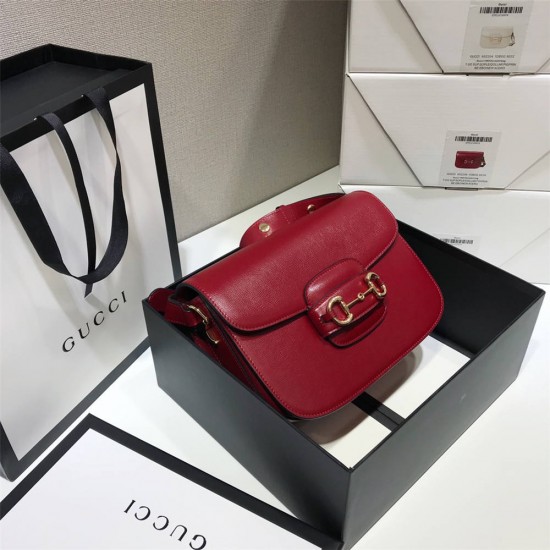 Gucci Horsebit 1955 Medium, 25, Red, Full Leather, Model: 602204, Size: 25x18x8cm