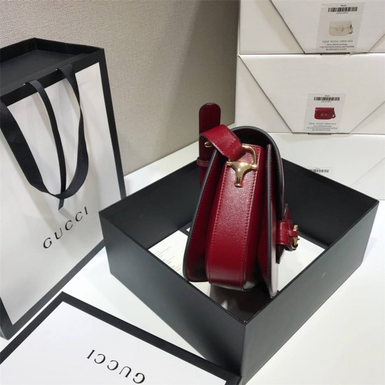 Gucci Horsebit 1955 Medium, 25, Red, Full Leather, Model: 602204, Size: 25x18x8cm