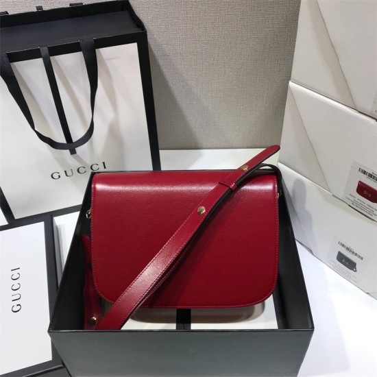 Gucci Horsebit 1955 Medium, 25, Red, Full Leather, Model: 602204, Size: 25x18x8cm