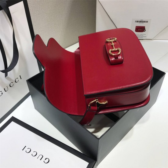 Gucci Horsebit 1955 Medium, 25, Red, Full Leather, Model: 602204, Size: 25x18x8cm