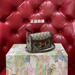 Gucci 1955 Horsebit Mini, 18, Brown, Monogram, Model: 699296, Size: 18x12x5cm