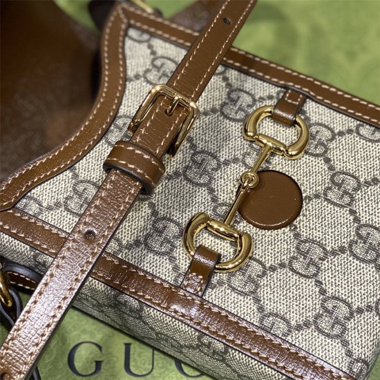 Gucci 1955 Horsebit Mini, 17, Phone Case, Brown, Monogram, Model: 625615, Size: 11.5x17x4cm