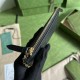 Gucci GG Marmont Card Holder, Black, Gold Hardware, Full Leather, Model: 447964, Size: 12x7.5x1.5cm