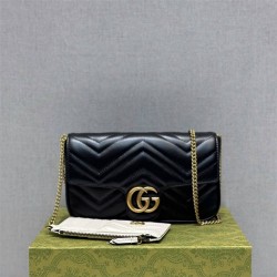 Gucci GG Marmont, Black, 21cm, Model: 751526, Size: 21x12x5cm