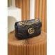 Gucci GG Marmont, 22cm, Black, Model: 446744, Size: 22x13x6cm