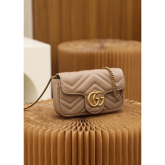 Gucci GG Marmont, 16.5cm, Pink, Model: 476433, Size: 16.5x10.2x5.1cm