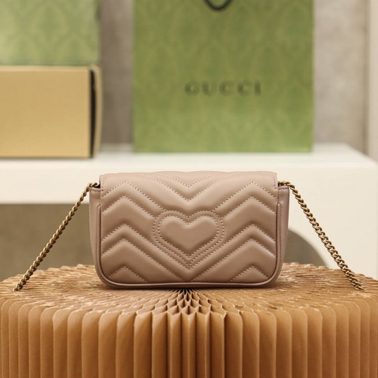 Gucci GG Marmont, 16.5cm, Pink, Model: 476433, Size: 16.5x10.2x5.1cm