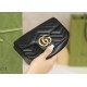 Gucci GG Marmont, 16.5cm, Black, Model: 476433, Size: 16.5x10.2x5.1cm