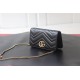 Gucci GG Marmont Mini, 18cm, Black, Model: 488426, Size: 18x10.5x4.5cm