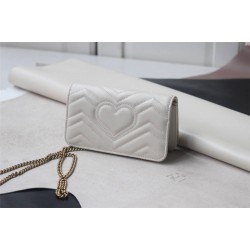 Gucci GG Marmont Mini, 18cm, White, Model: 488426, Size: 18x10.5x4.5cm