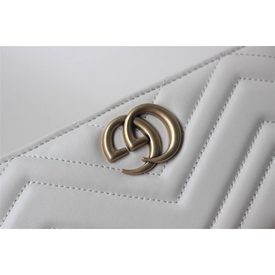 Gucci GG Marmont Mini, 18cm, White, Model: 488426, Size: 18x10.5x4.5cm