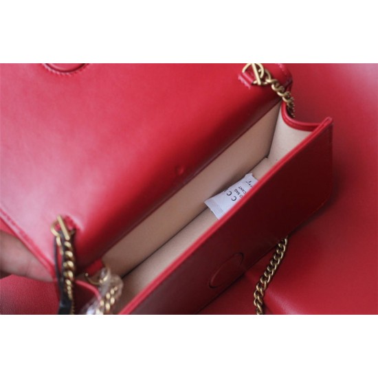 Gucci GG Marmont Mini, 18cm, Red, Model: 488426, Size: 18x10.5x4.5cm