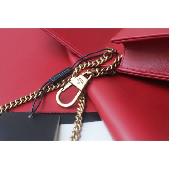 Gucci GG Marmont Mini, 18cm, Red, Model: 488426, Size: 18x10.5x4.5cm