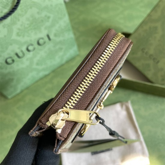 Gucci 1955 Horsebit Wallet, Brown, Monogram, Model: 644459, Size: 11x9x2.5cm