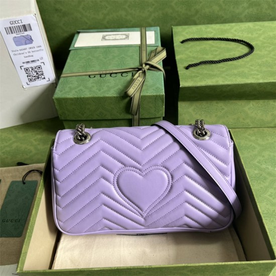 Gucci GG Marmont, Purple, 26cm, Model: 443497, Size: 26x15x7cm