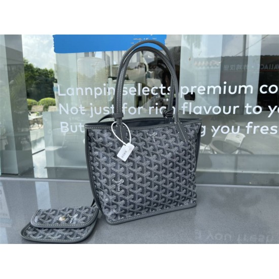 Goyard St Louis Tote Mini Dark Gray 29x20x10cm