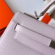 Hermes Hermès Kelly 25cm Epsom 09 Dreamy Pink Purple Waxed Thread Silver Hardware Hand-Stitched