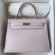 Hermes Hermès Kelly 25cm Epsom 09 Dreamy Pink Purple Waxed Thread Silver Hardware Hand-Stitched