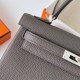 Hermes Hermès Kelly 25cm Togo 8F Tin Grey Waxed Thread Silver Hardware Hand-Stitched