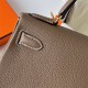 Hermes Hermès Kelly 28cm Togo Ck18 Elephant Grey Waxed Thread Gold Hardware Hand-Stitched