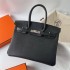 Hermes Hermès Birkin 30cm Epsom Ck89 Black Waxed Thread Silver Hardware Hand-Stitched