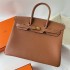 Hermes Hermès Birkin 35cm Togo Ck37 Golden Brown Waxed Thread Gold Hardware Hand-Stitched