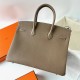 Hermes Hermès Birkin 35cm Togo Ck18 Elephant Grey Waxed Thread Silver Hardware Hand-Stitched