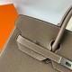 Hermes Hermès Birkin 35cm Togo Ck18 Elephant Grey Waxed Thread Silver Hardware Hand-Stitched