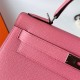 Hermes Hermès Kelly 28cm Epsom 1Q Milk Pink Waxed Thread Silver Hardware Hand-Stitched